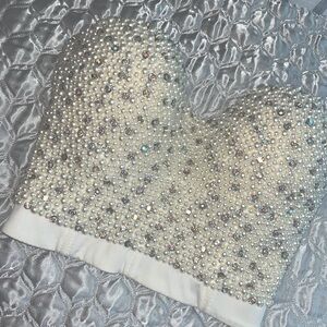 Rhinestone & Pearl bustier top
